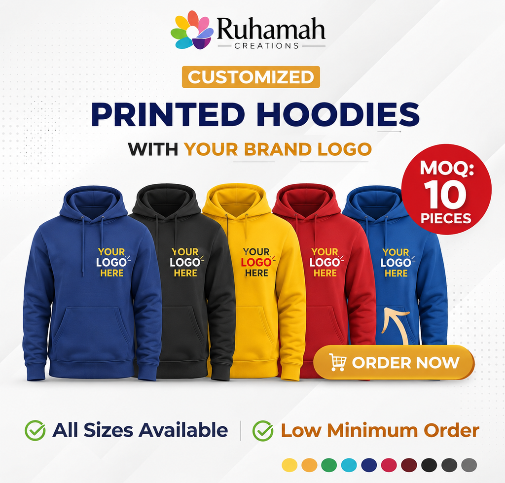 CUSTOMIZED HOODIE | CUSTOMIZE HOODIE WITH YOUR COMPANY LOGO | PACK OF 10 PIECES