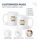 CUSTOMIZED MUGS | CUSTOMIZED MUGS WITH YOUR COMPANY LOGO | PACK OF 10 PIECES