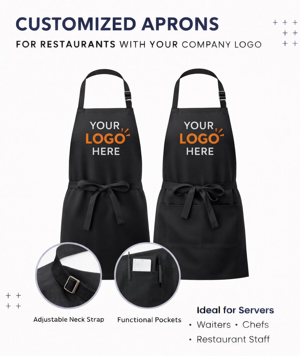 CUSTOMIZED APRONS | CUSTOMIZE WITH YOUR  COMPANY LOGO | PACK OF 10 PIECES