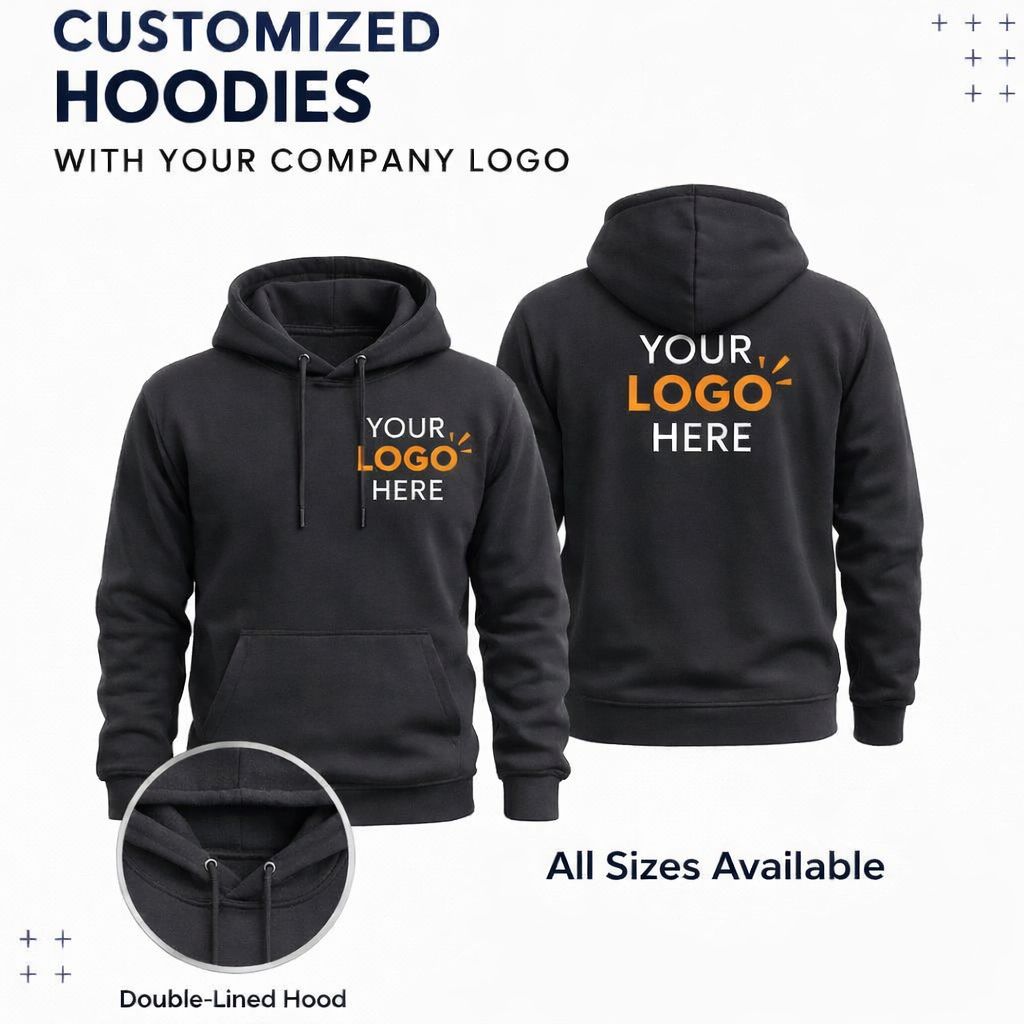 CUSTOMIZED HOODIE | CUSTOMIZE HOODIE WITH YOUR COMPANY LOGO | PACK OF 10 PIECES