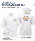 CUSTOM CHEFCOAT & CHEFCAP | CUSTOMIZE WITH YOUR COMPANY LOGO | PACK OF 10 PIECES
