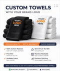 CUSTOM TOWELS | CUSTOMIZE TOWELS WITH YOUR BRAND LOGO | PACK OF 10 PIECES