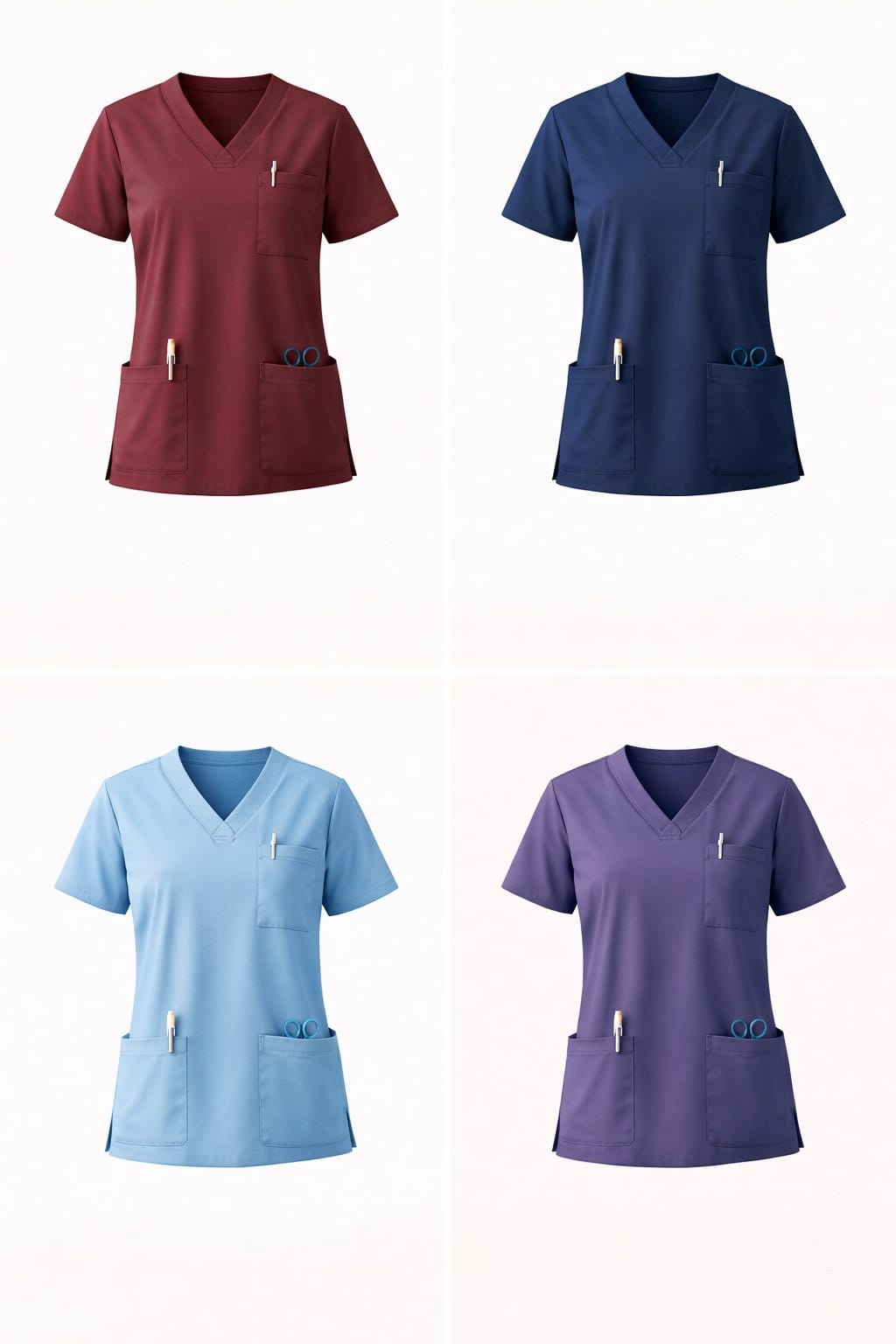 MEDICAL SCRUB TOP - V-NECK | MULTI POCKET | COMFORT FIT