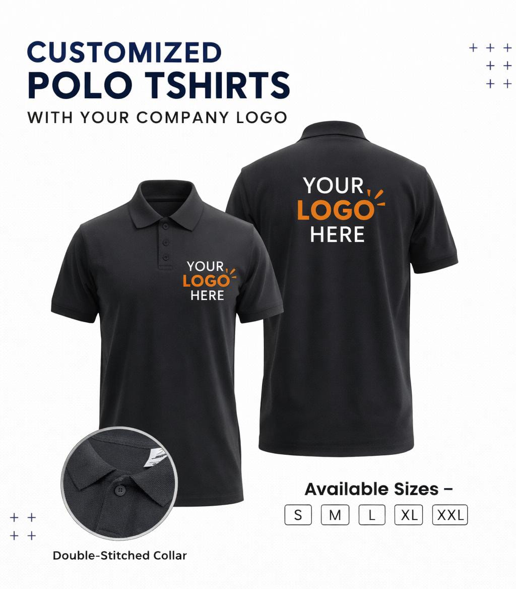 CUSTOMIZED POLO T-SHIRT | CUSTOMIZE POLO T-SHIRT WITH YOUR BRAND LOGO | PACK OF 10 PIECES