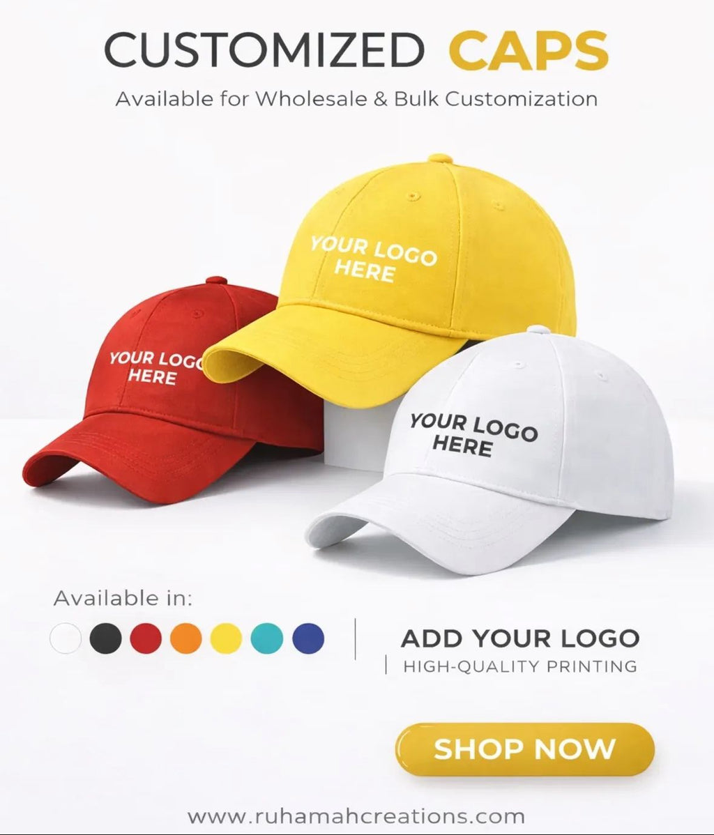 CUSTOMIZED CAPS | CUSTOMIZE WITH YOUR COMPANY LOGO | PACK OF 10 PIECES
